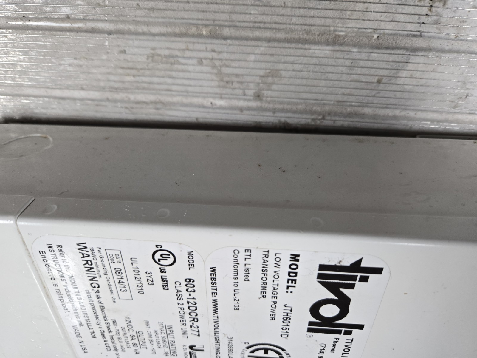 Tivoli JTH60151D - Low Voltage Transformer New Open Box 1ea