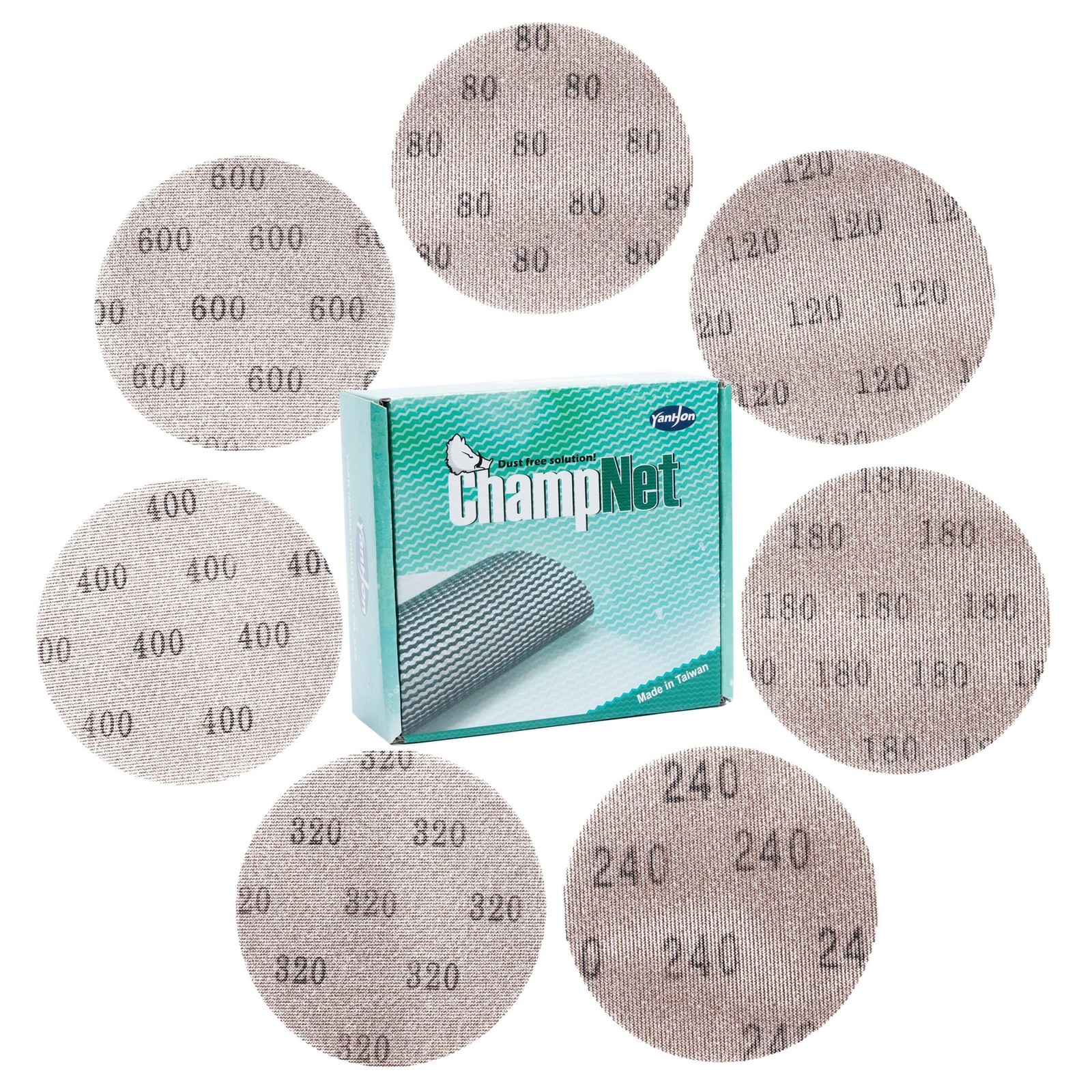 Mesh 5 inch 6 inch Sanding Discs 35PCS Hook and Loop Sanding Discs, Dust-Free...