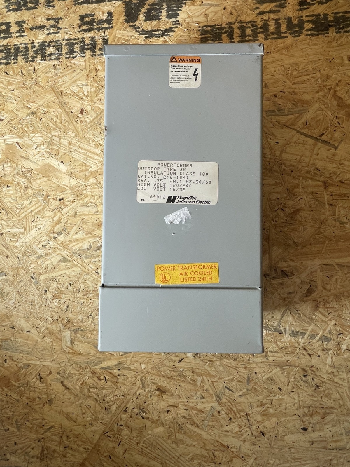 Jefferson 216-1241 Buck-Boost Transformer 1PH 0.75 KVA Pri 120/240V Sec 16/32V