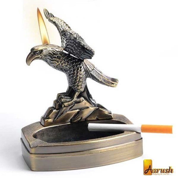 Flying Eagle Refillable Butane Lighter Tabacco Cigarette Cigar Ashtray Ash Tray