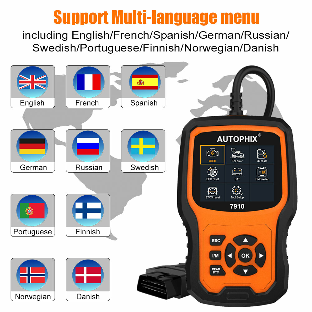 Autophix All System OBD2 Engine Fault Code Reader ABS SRS EPB TPMS Reset for BMW