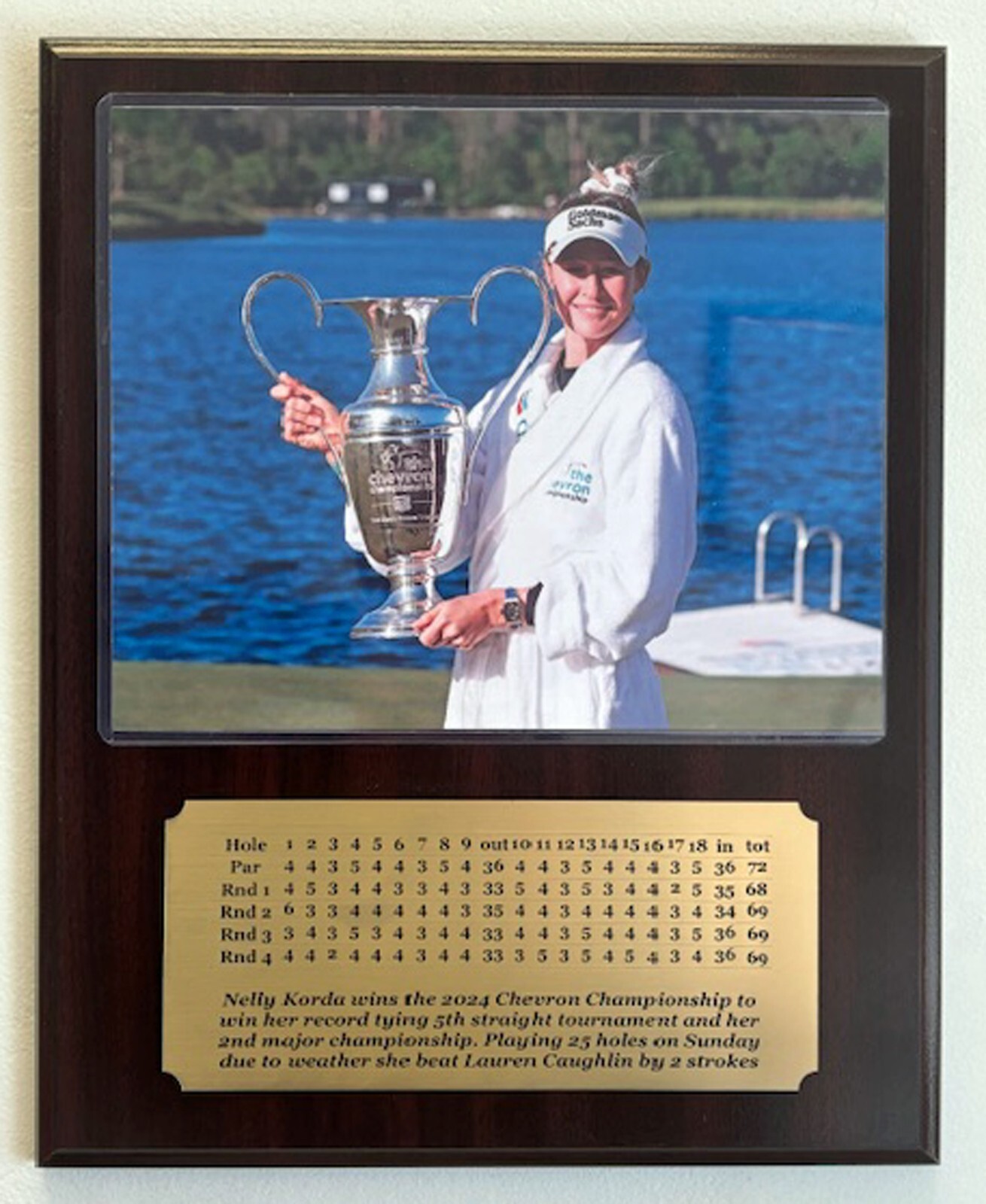Nelly Korday 2024 Chevron Champion 8x10 Photo plaque w engraved 4 round nameplat