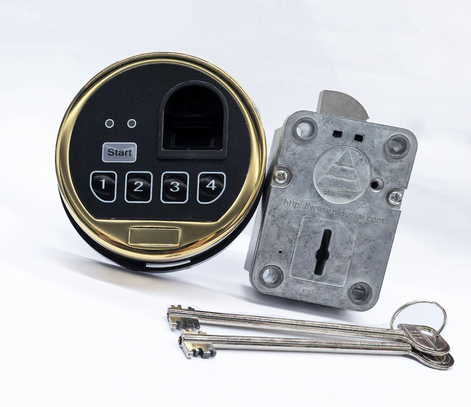 Fingerprint Gun Safe Replacement Lock Right Hand Swing Bolt Lock 2 Override Keys
