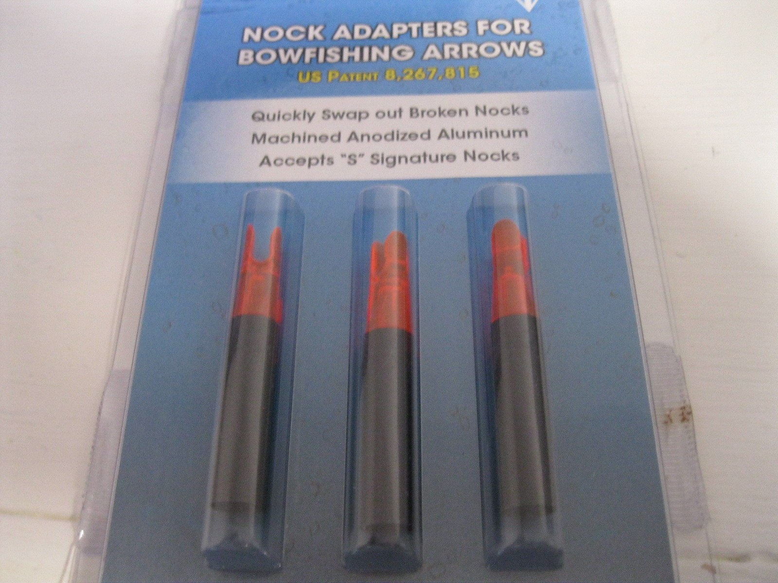 AMS Bowfishing Nock Adapters Anodized Aluminum M113 (3 Pack) for lighted nocks