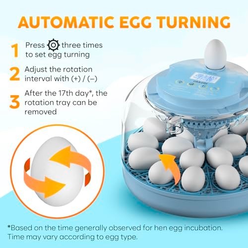 Incubators for Hatching Eggs, Egg Incubator with Automatic Egg Turning and Humid