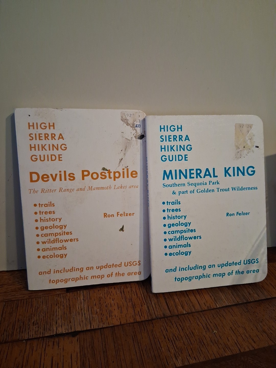 2 High Sierra Hiking Guides W Maps Used