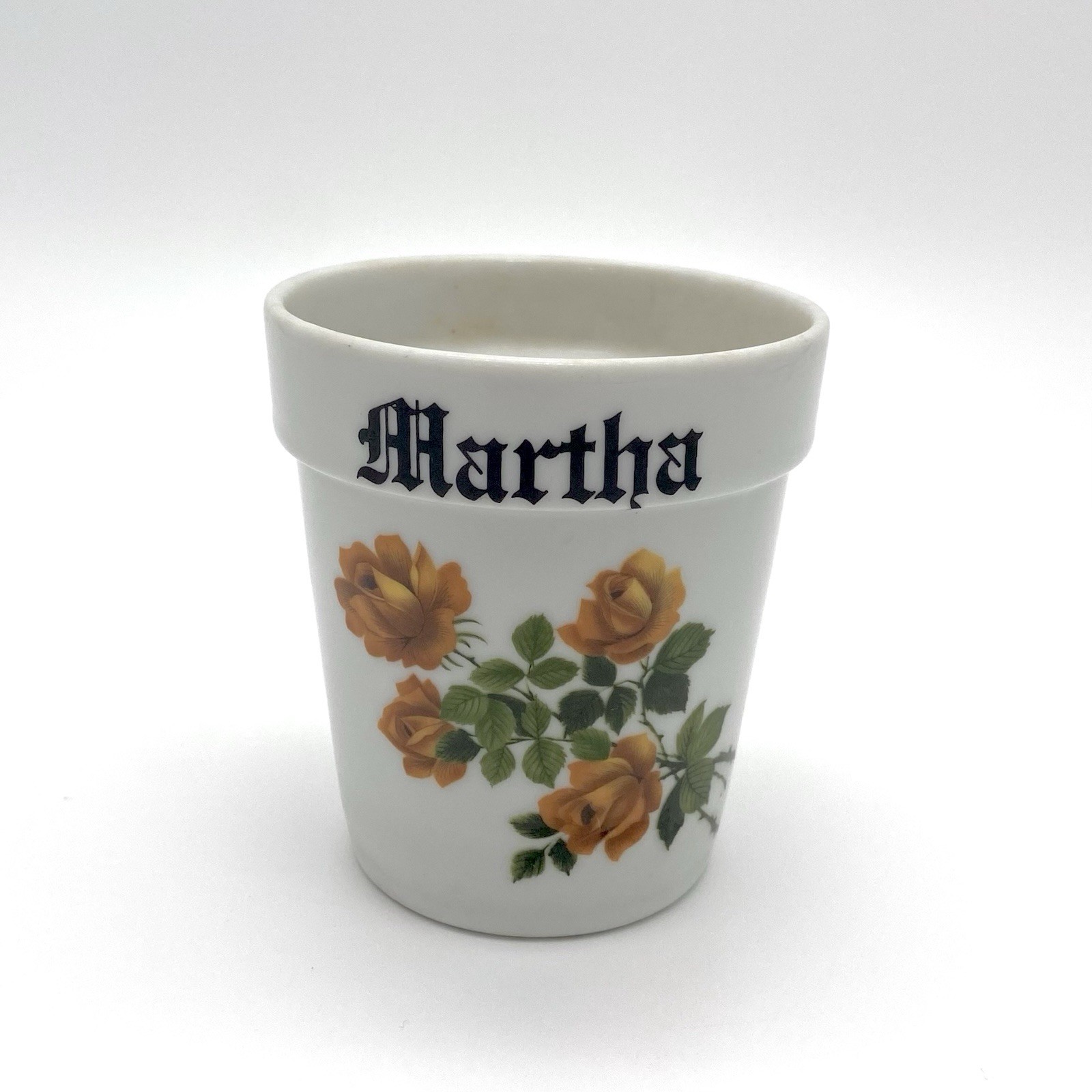 Vintage Personalized "Martha" Ceramic Floral Planter