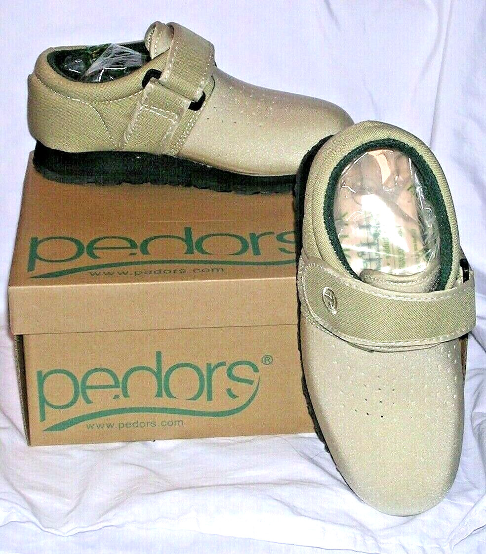 NEW Tan Beige Womens 8 Mens 6 Swollen Feet Diabetes Strap Wide Pedors Shoes