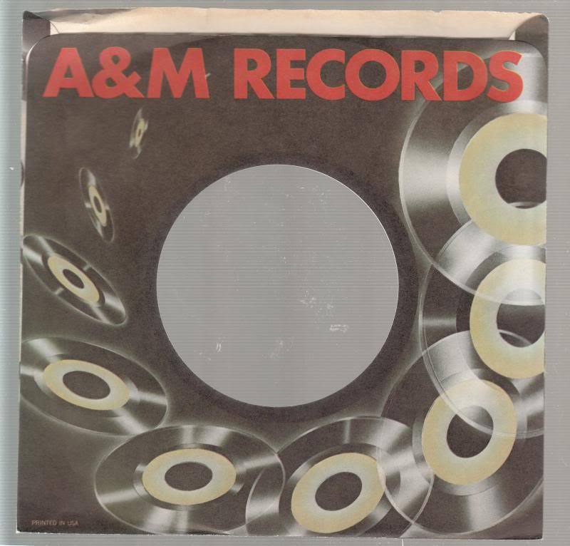 Company Sleeve 45 A&M - Black w/ Records and Red Text (1973-1980)