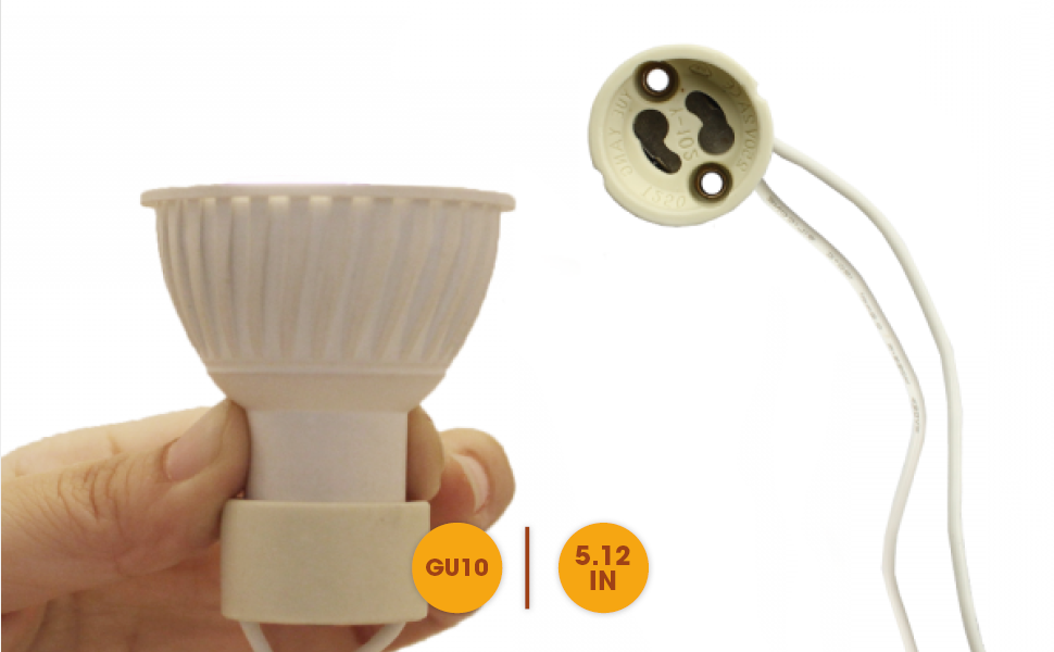 10 PCS - Wire Connection Socket Holder for GU10 LED Light or Hologen Light Bulb