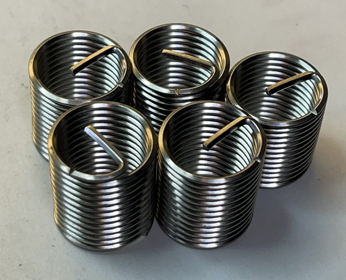 5 Threaded Inserts, 18-8 Stainless Steel, Helical, 9/16-18 Intnl. 3/4”L (24M238)