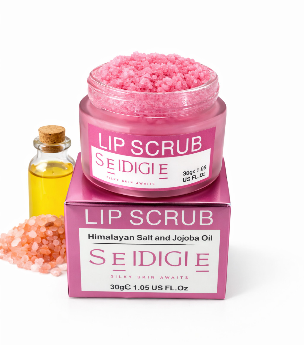 Seidigie Lip Scrub Exfoliator with Himalayan Salt & Jojoba Oil - Gentle Exfoliat