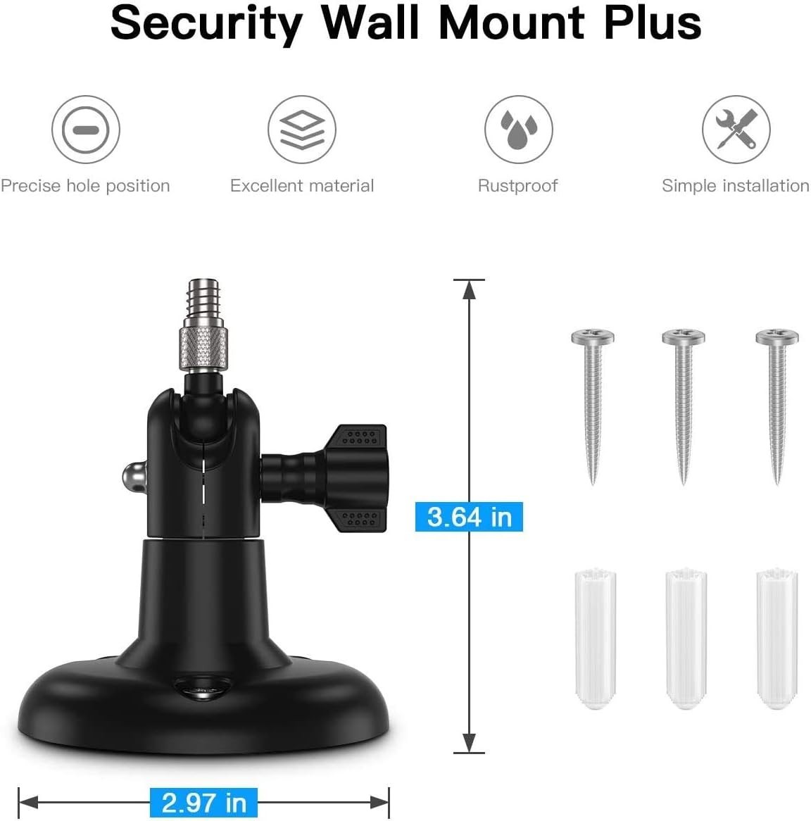 Enhanced Adjustable Indoor/Outdoor Wall Mount for Arlo & Eufy Cameras - 2 Pack