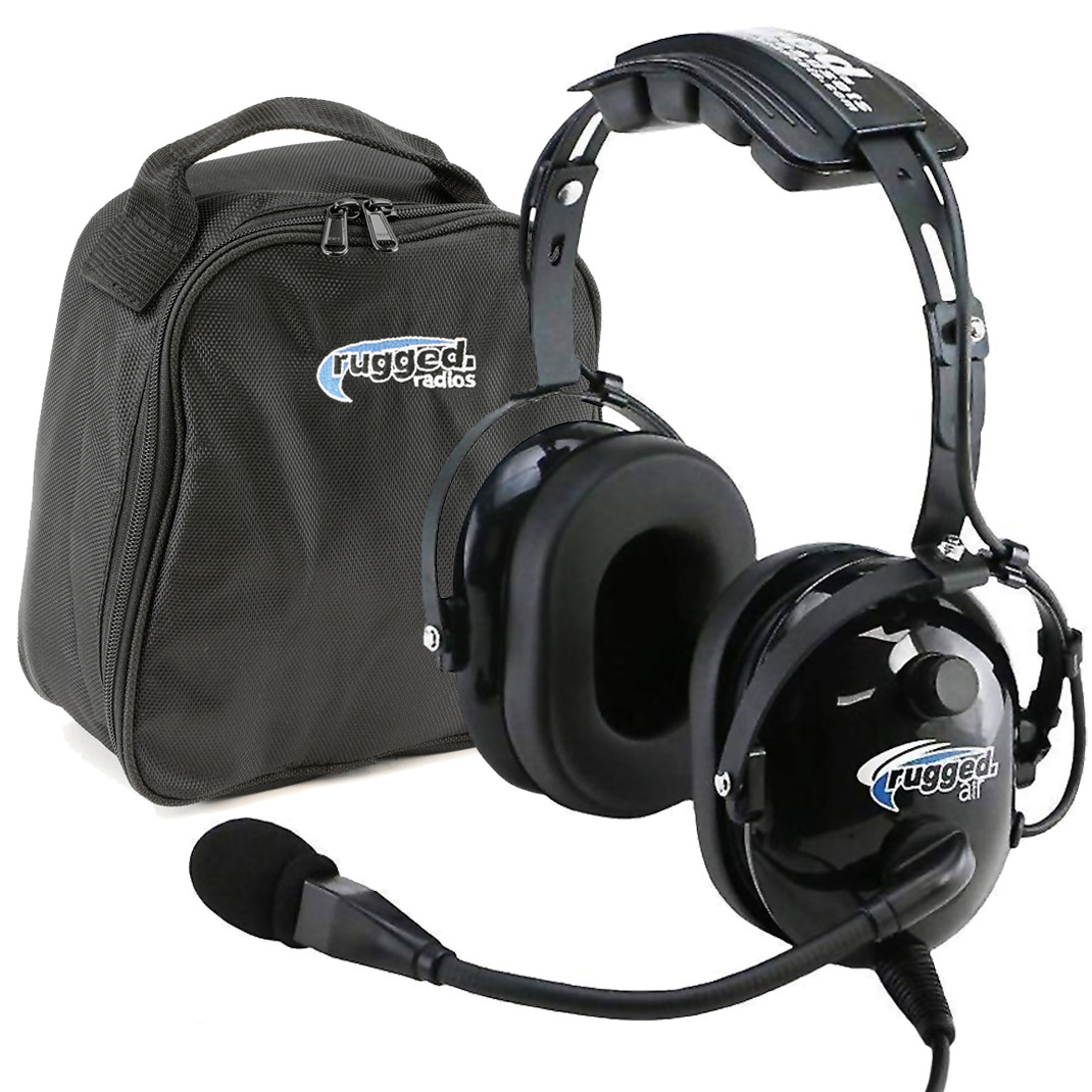 Rugged Air RA200 General Aviation Student Pilot Headset Music Input A20 GA Plug