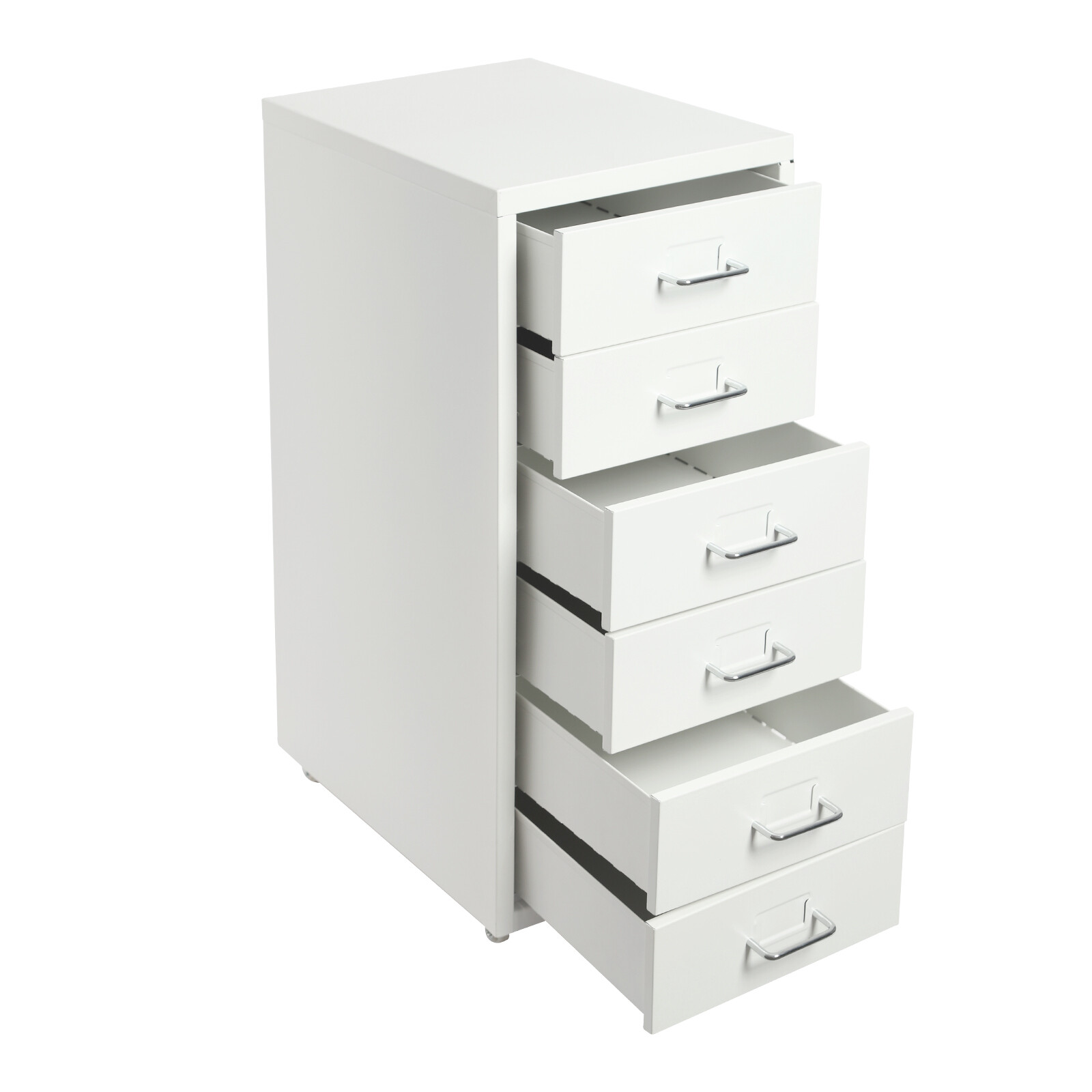 6-drawers Vertical File Cabinet Filing Cabinet Office Storage Organizer w/Wheels
