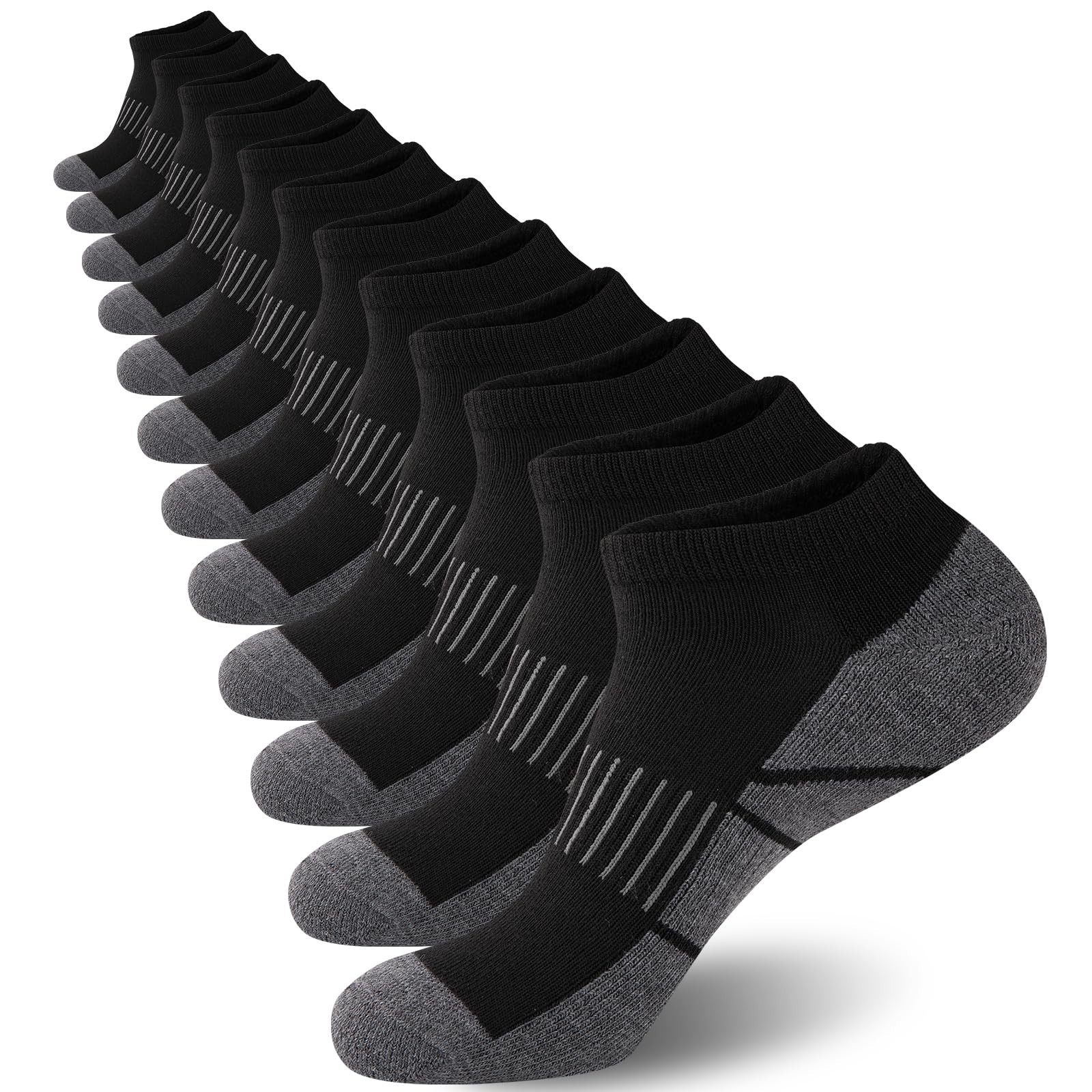 COOVAN Socks for Men Athletic Low Cut Sock with 12 Pairs,Ankle Socks Men Cush...