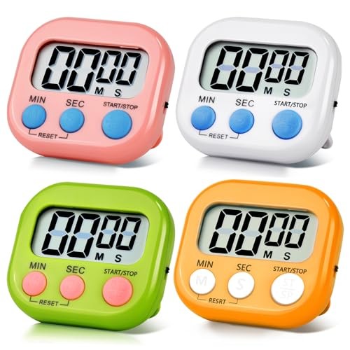 Pack Digital Kitchen Timer Magnetic Digital Timer 4 Pink,green,orange,white