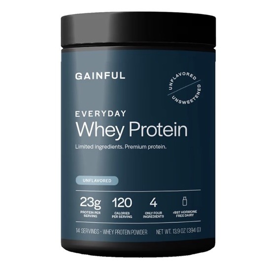 Gainful Everyday Whey Protein Powder 23g Protein per Serving, Unflavored