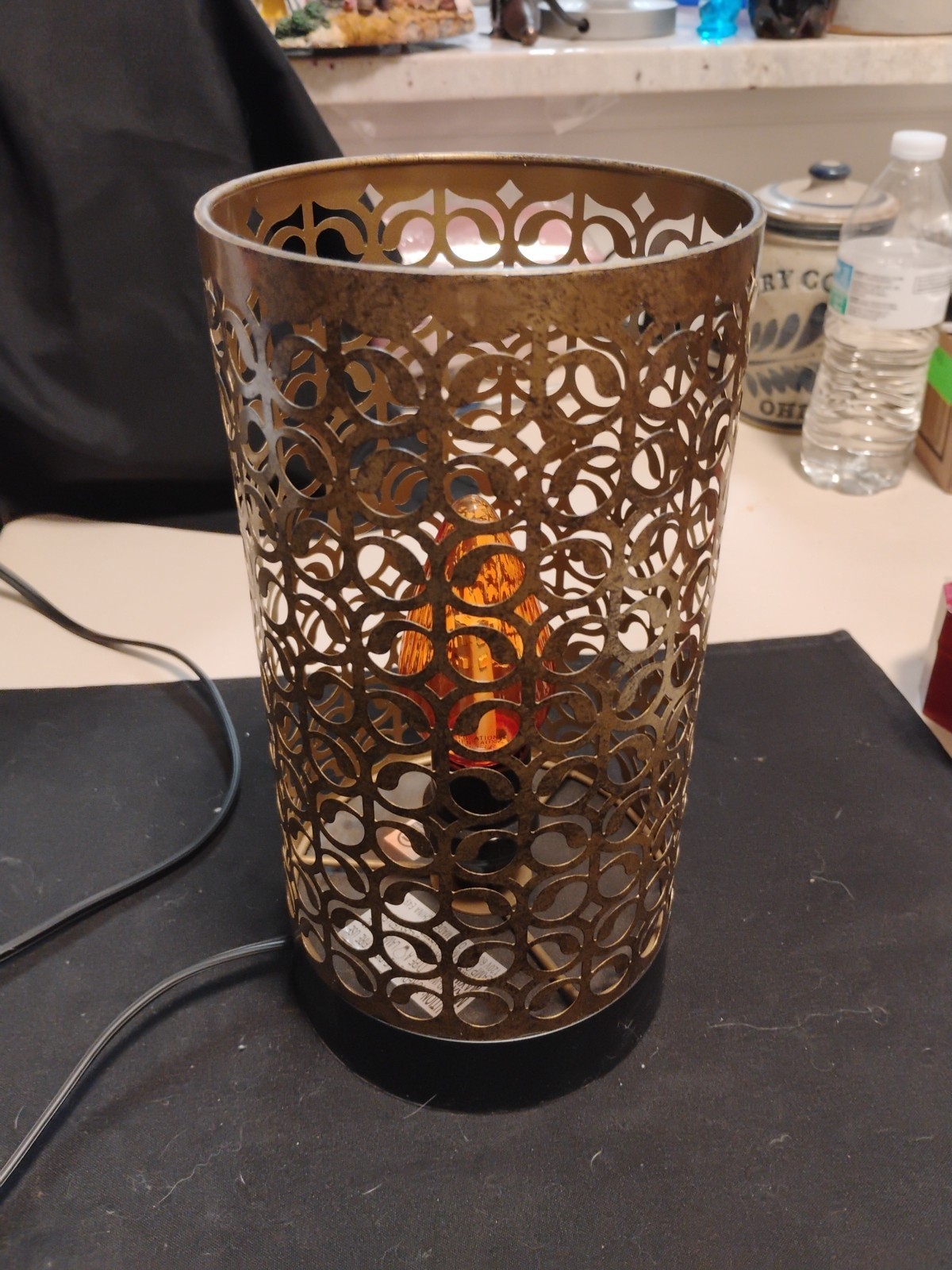10" Tall 5" Diameter TAG Petra Hurricane W A Laser Cut Design And Gold...