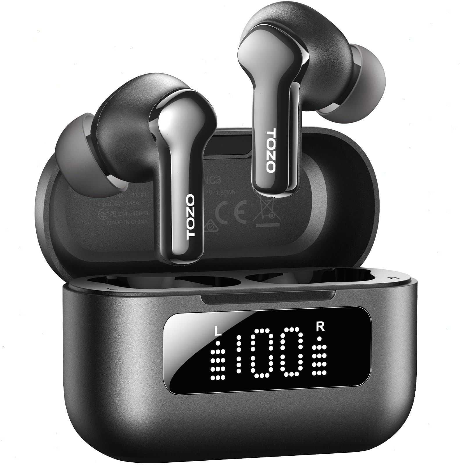 TOZO NC3 Wireless Earbuds ANC Headphones 55H Playtime w/LED Display Charger Case