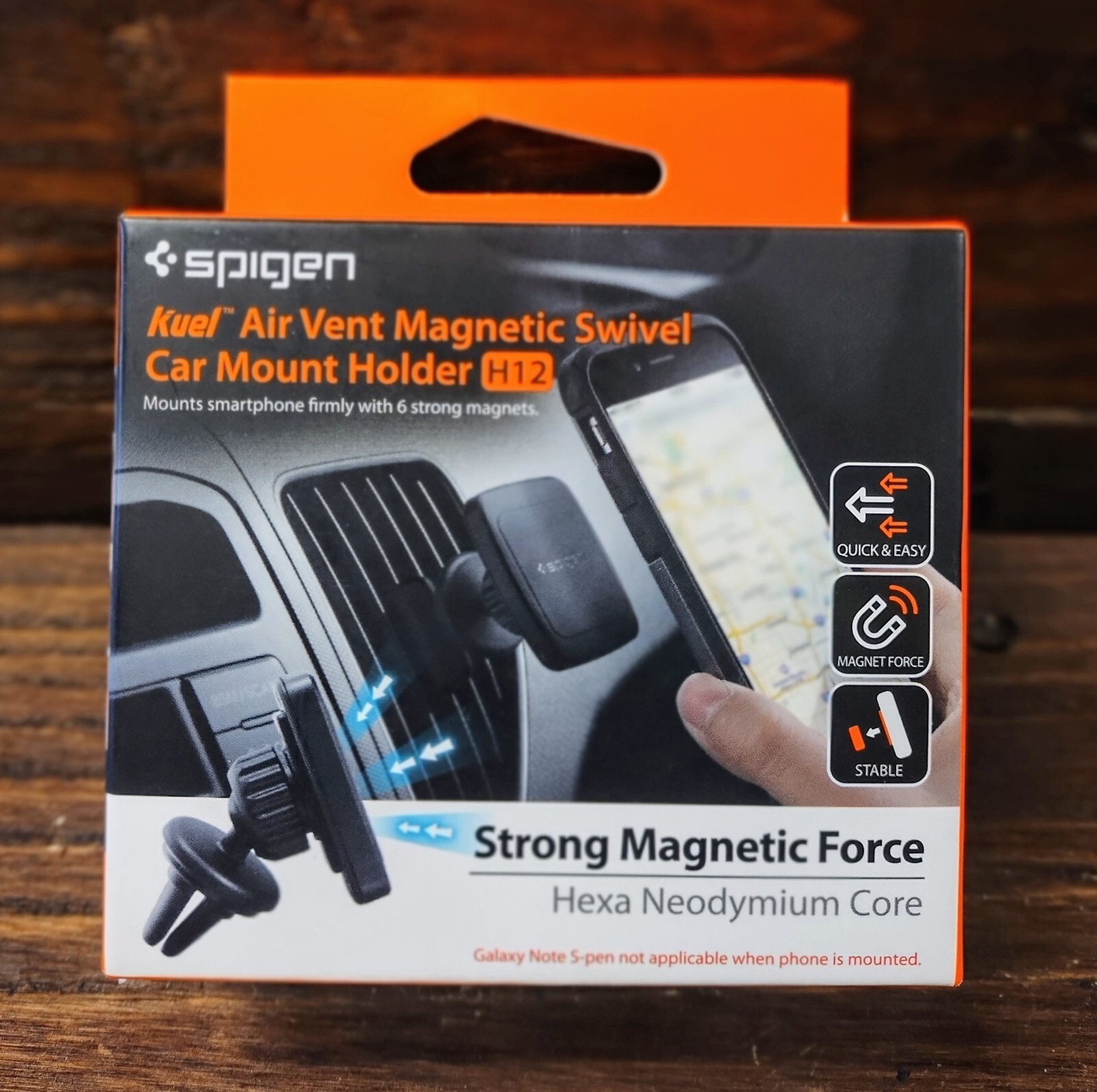 Spigen Keul Air Vent Magnetic Swivel Car Mount Holder H12