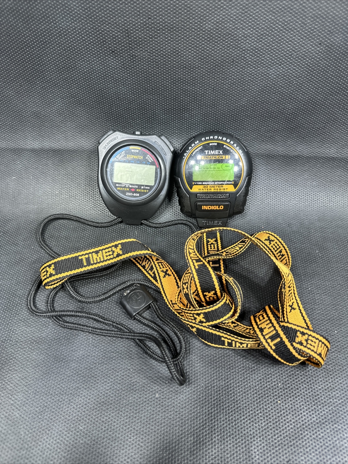 2x Stopwatches - Timex Triathlon Water Resistant Indiglo & ZSD-808 Need Battery