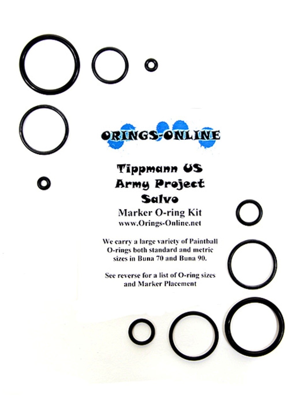 Tippmann US Army Project Salvo Paintball Marker O-ring Oring Kit x 4 rebuilds