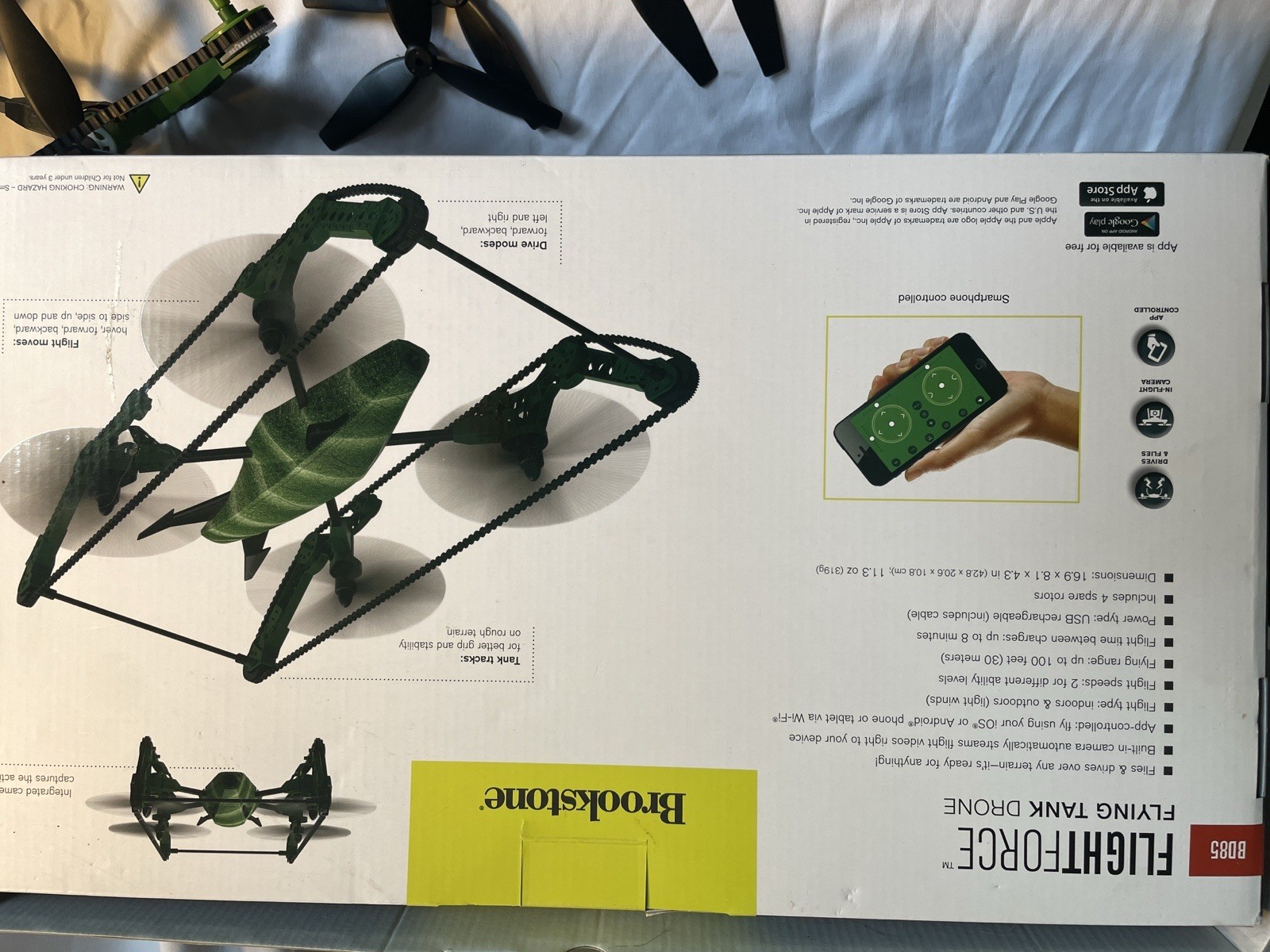 Brookstone Flightforce BD85 Drone App Control FPV Foldable Green Black