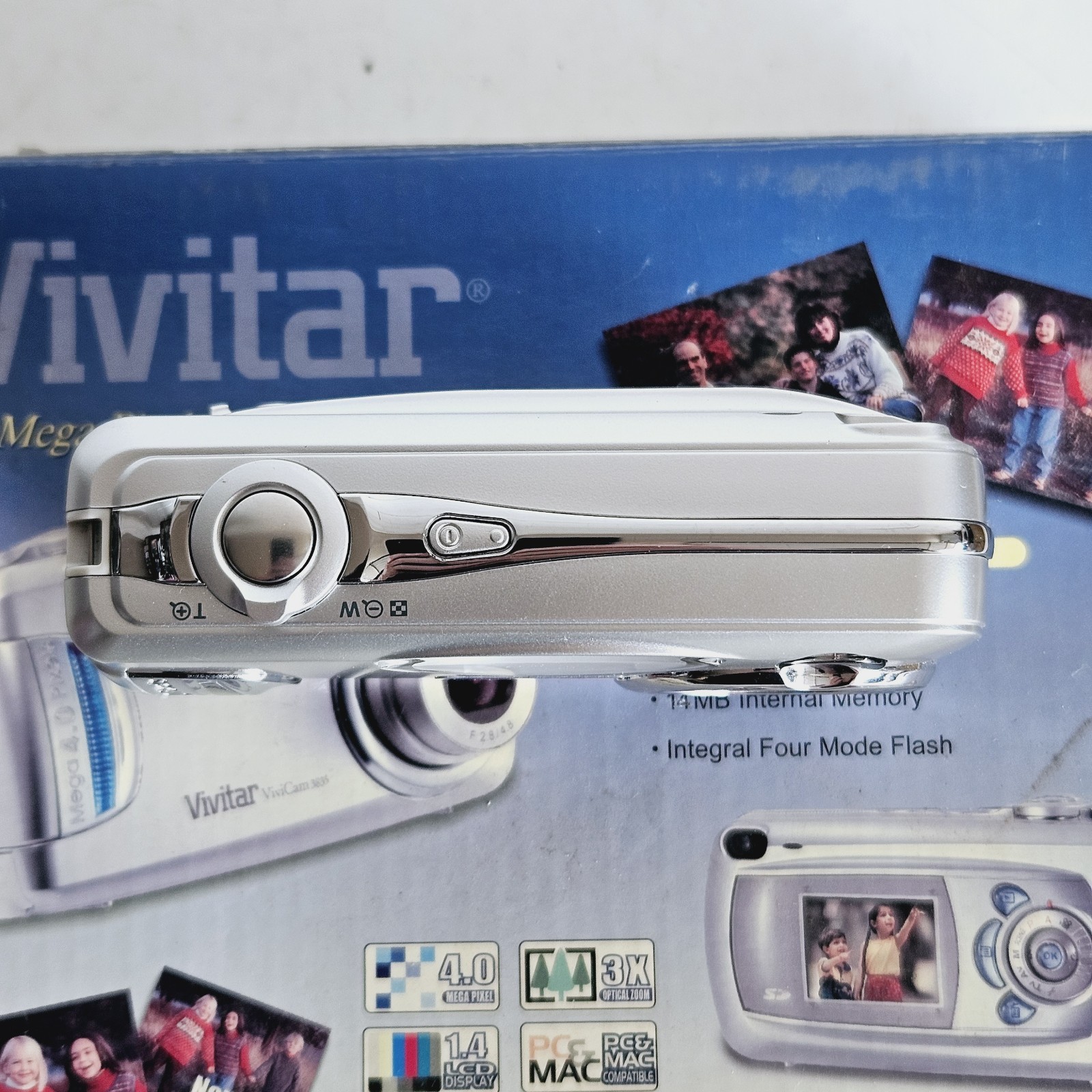 Vivitar Vivicam 3835 4.0MP Compact Digital Camera Silver Boxed Tested & Working
