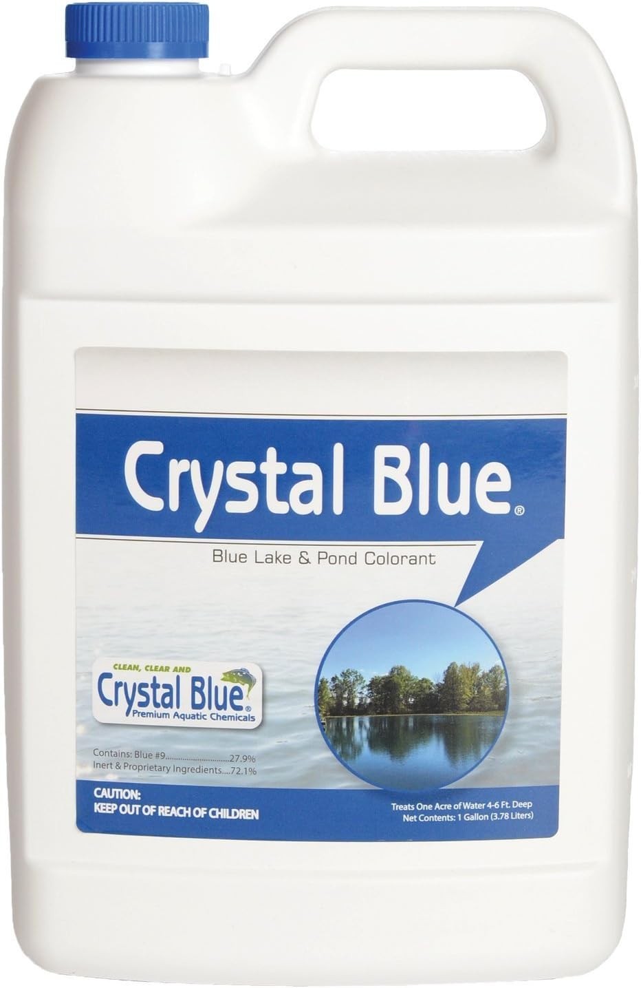 Blue Lake and Pond Dye - 1 Gallon - Royal Blue Color Treats up to 1 Acre - Clean