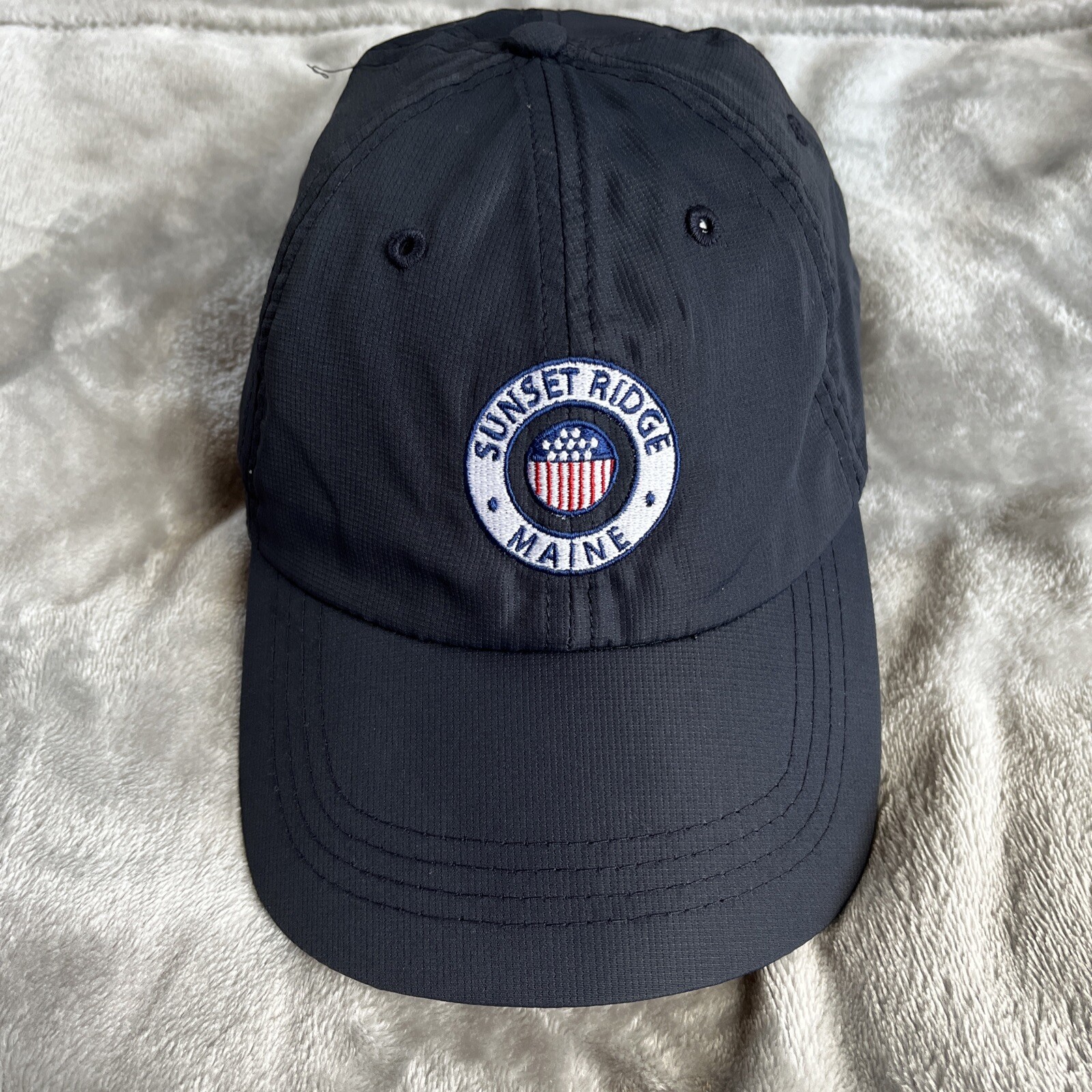 Sunset Ridge Golf Westbrook Maine lightweight blue  Adjustable Hat Cap