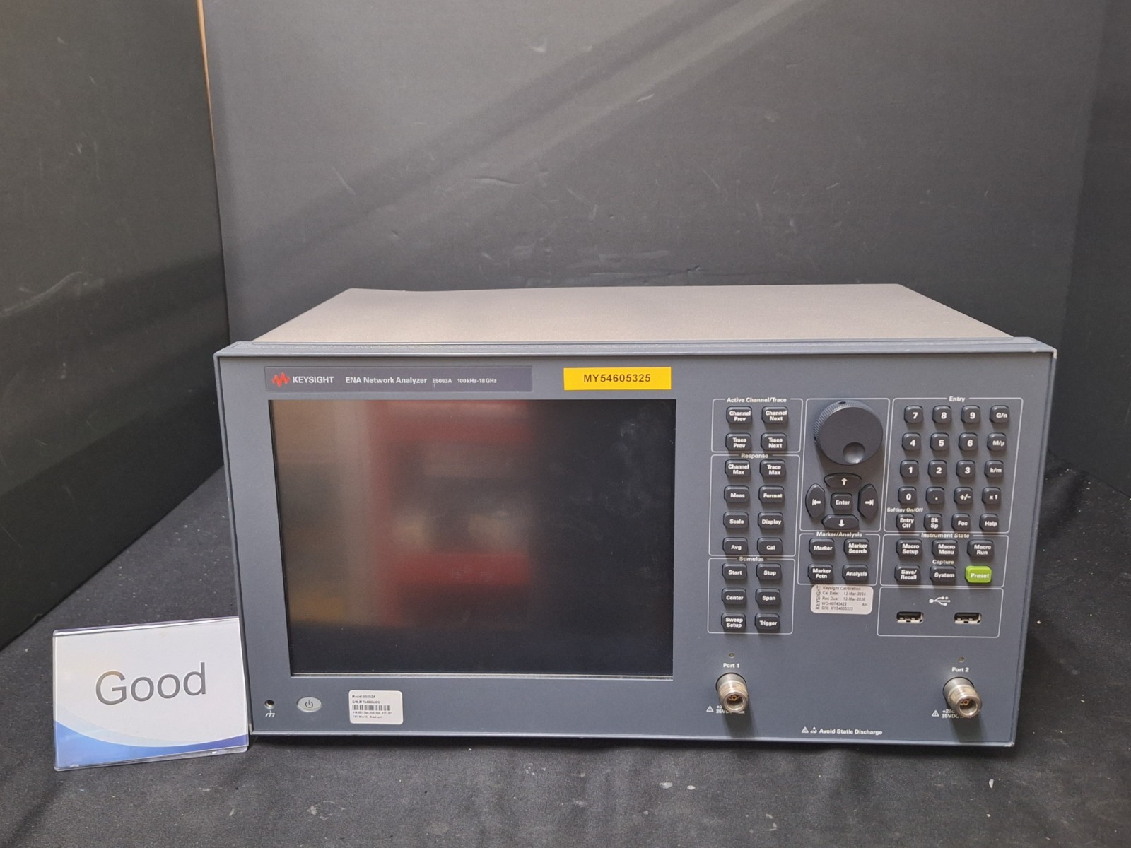 Keysight  E5063A Network Analyzer 100kHz-18GHz, Opt 2H5 006 011 721 731...(5325)