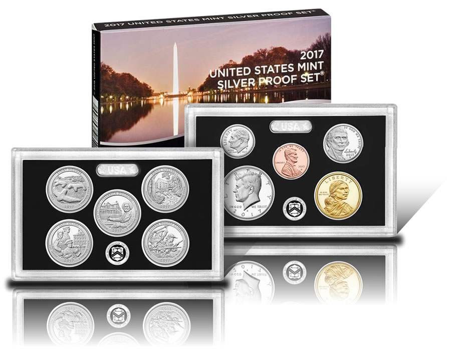 2017-S Silver 10 Coin Piece Proof Set - in original mint package with COA