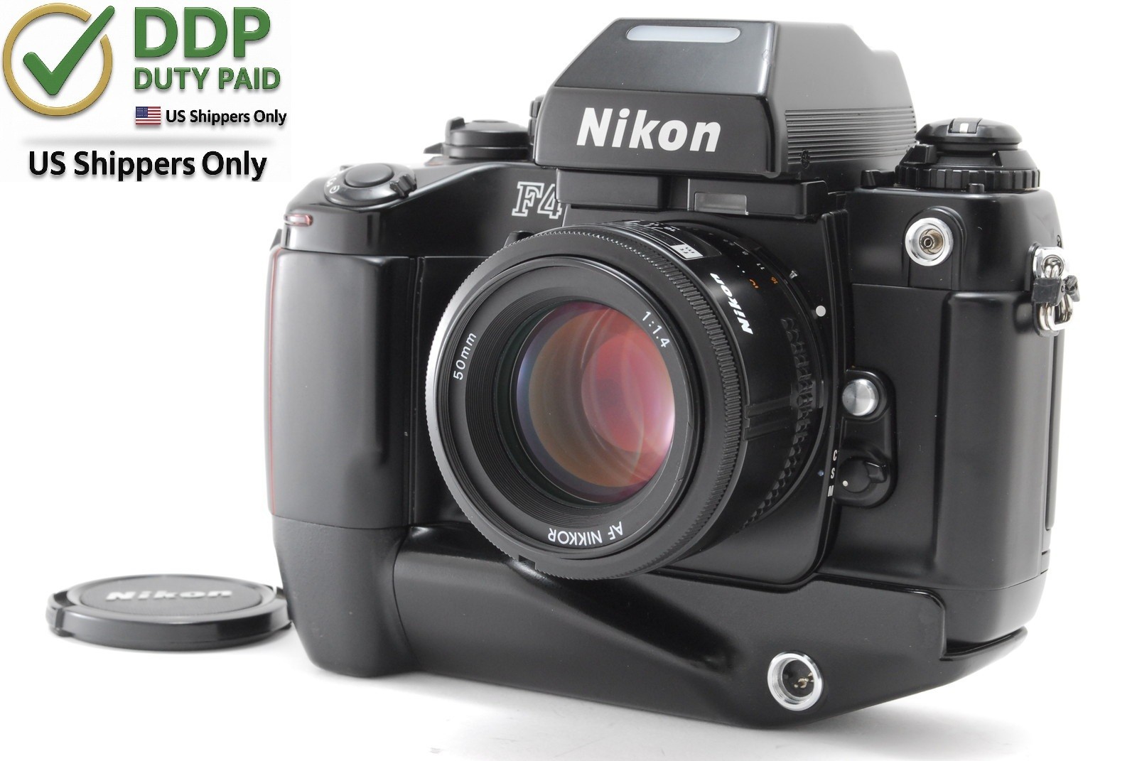 [ Near MINT+ ] Nikon F4S SLR 35mm Film Camera MB-21 AF 50mm f1.4 Lens JAPAN