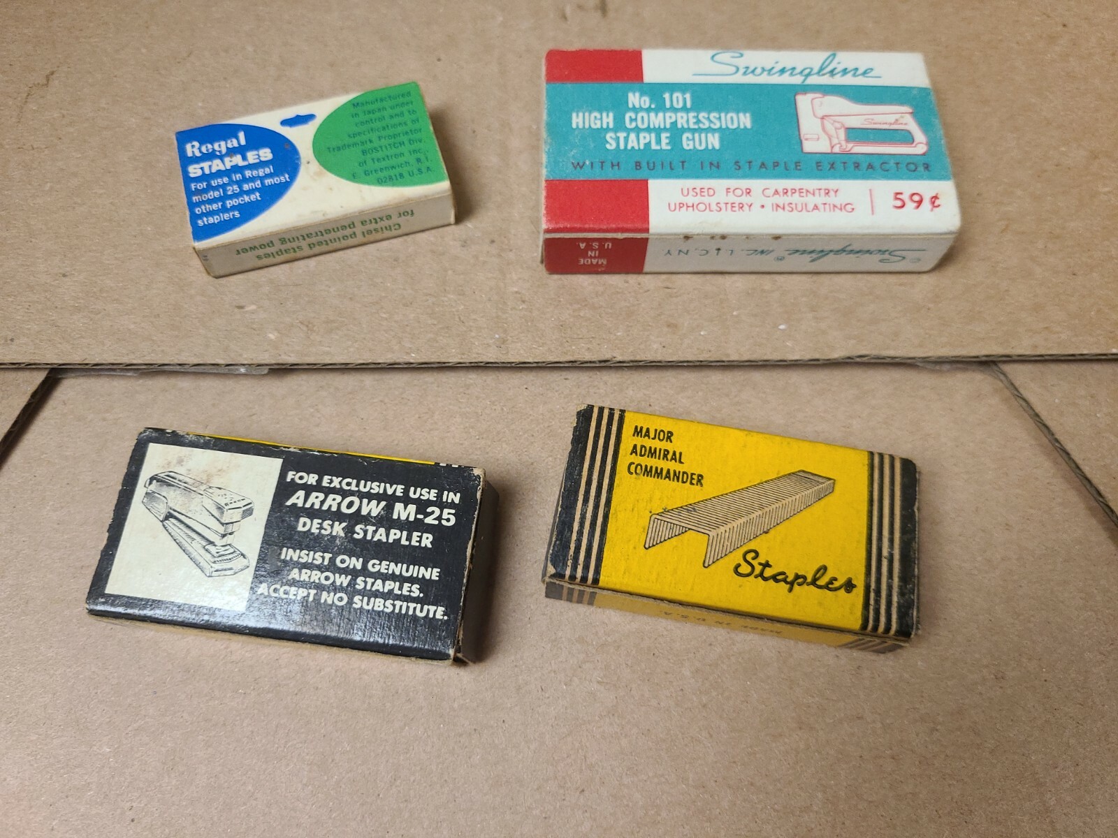 HUGE LOT OF 4 VINTAGE Staple Box/Staples Swingline Genuine Arrow Bostitch U.S.A