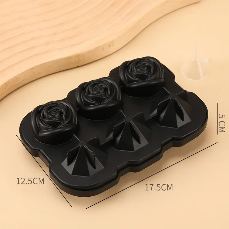 Silicone 3D Diamond ICE Cube Tray Maker Mold Whiskey Cocktails