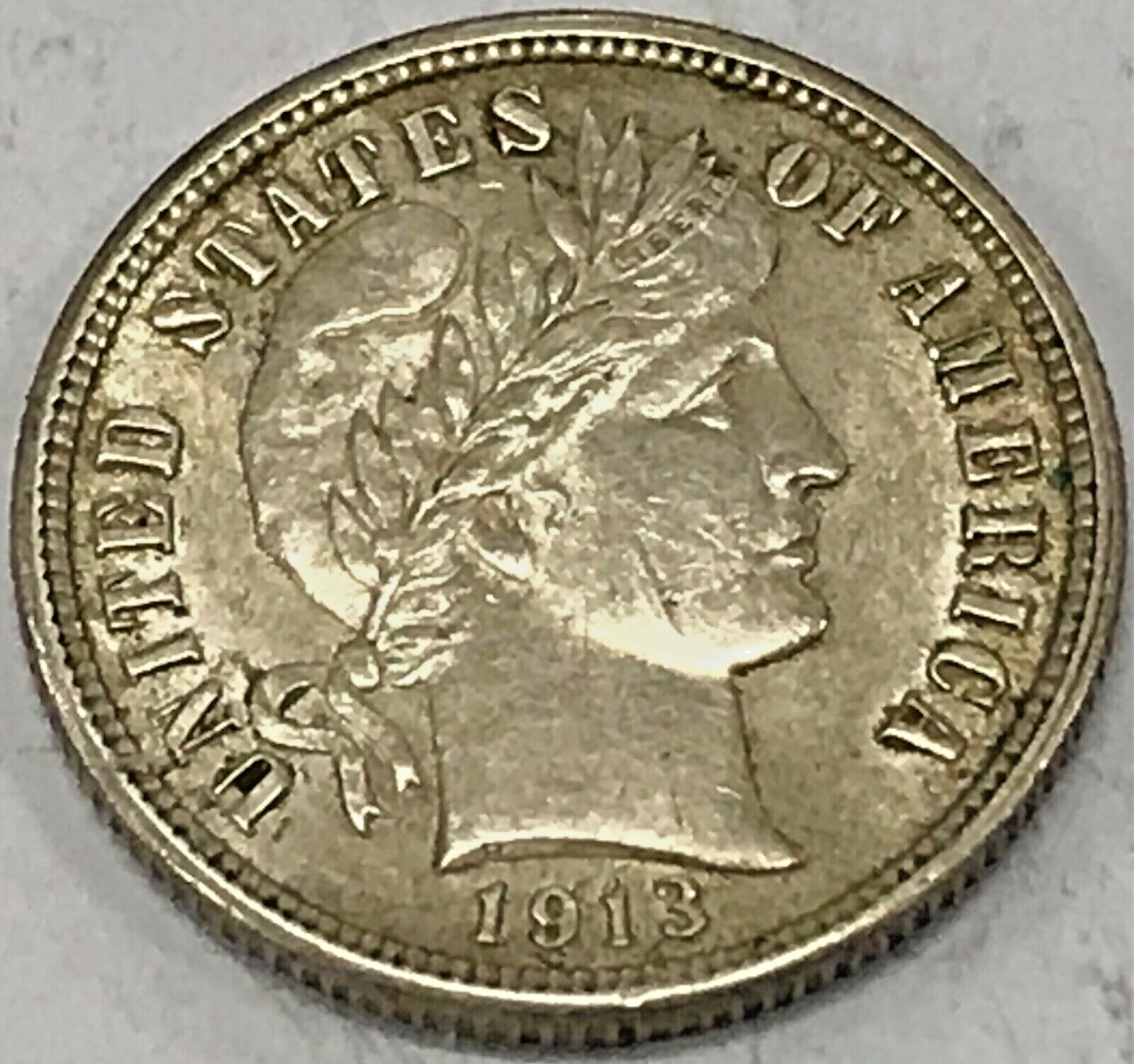 1913 Barber Dime AU