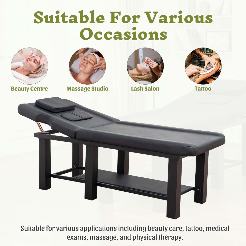 Professional Massage Table Adjustable Backrest Heavy Duty Waterproof PU Leather