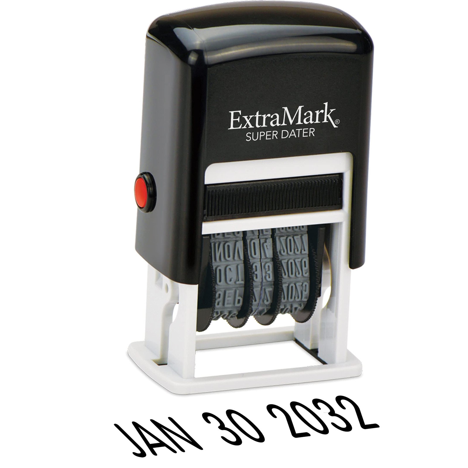ExtraMark Super Dater Ink Stamp - Self-Inking Rubber Date Stamper - for Docum...
