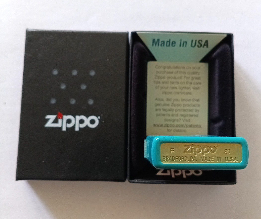 Zippo Lighter Flat Turquoise 49454/#18