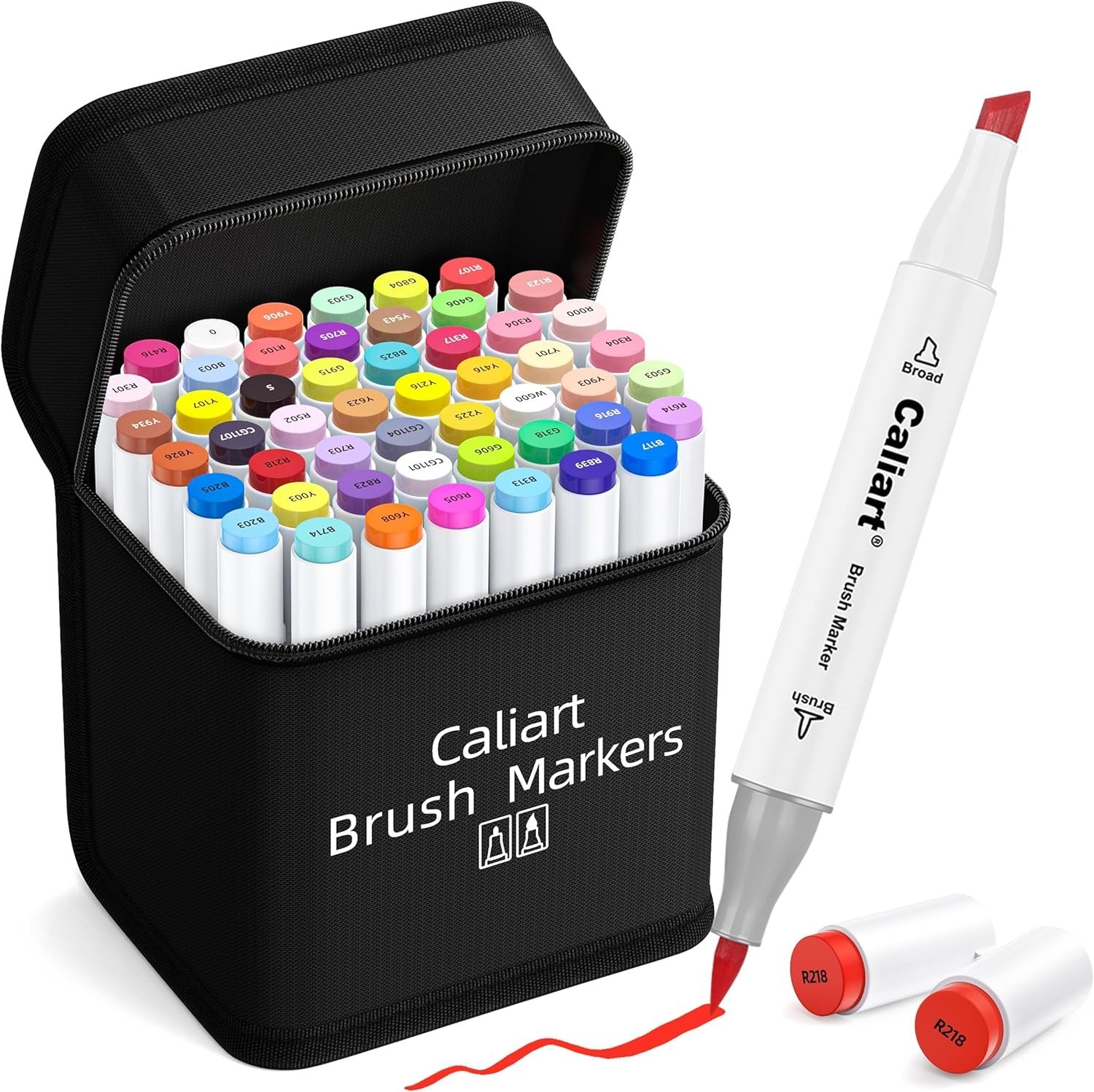 51 Multicolor Brush & Chisel Dual-Tip Markers - Perfect for Art Enthusiasts