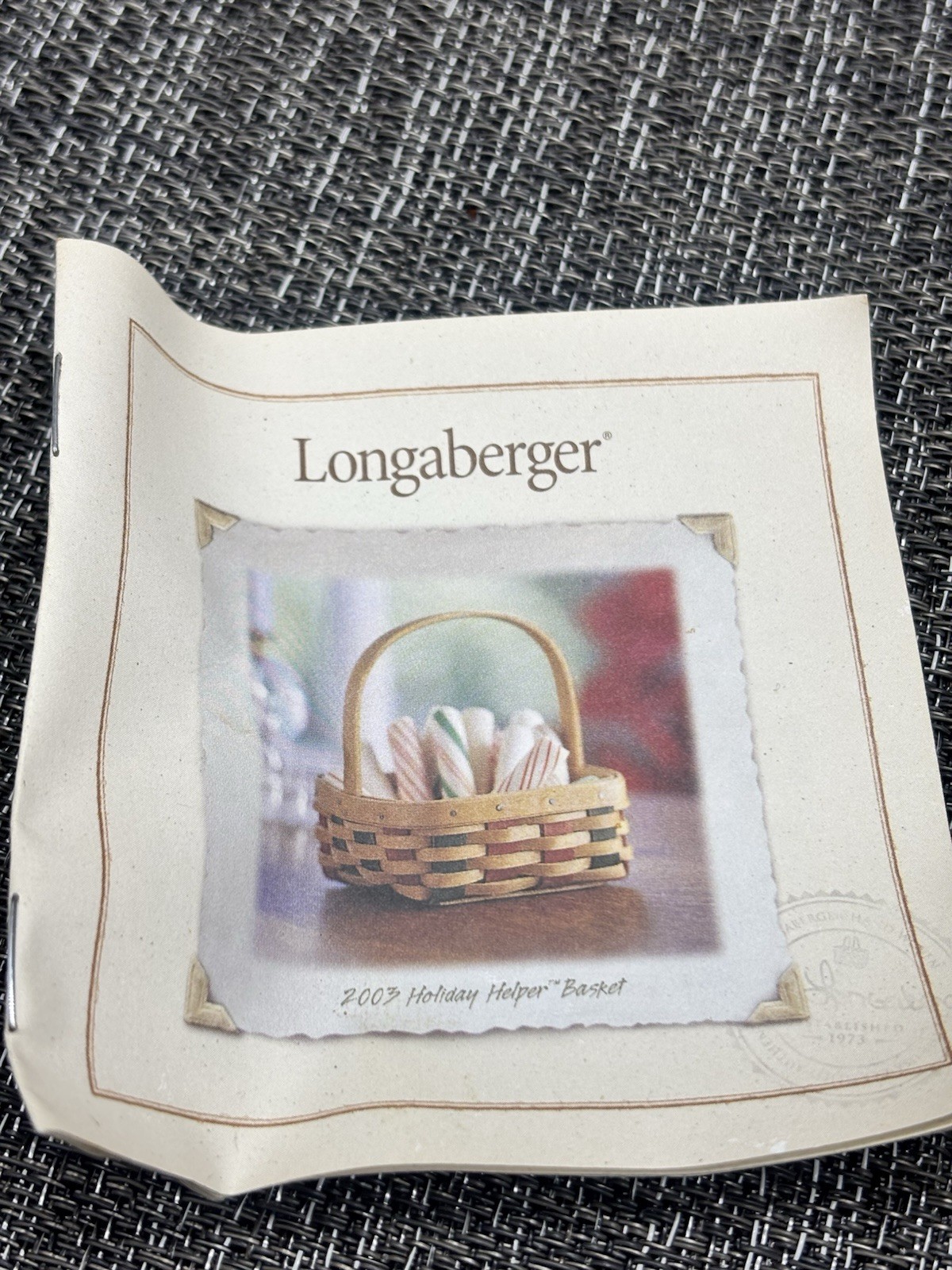 (2) Longaberger Holiday Baskets Holiday Helper 2003