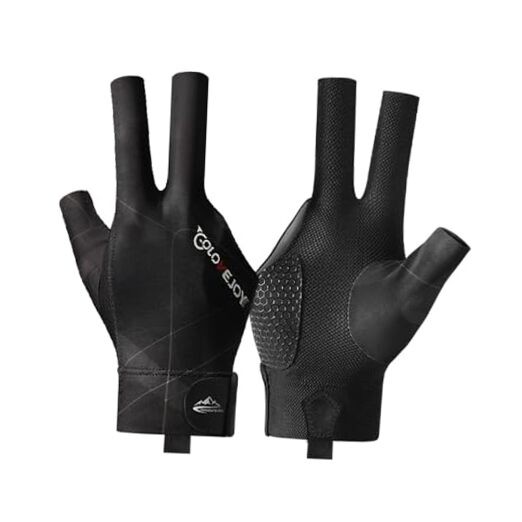 Billiard Pool Gloves for Right Hand, 3 Finger Billiards Gloves Pool Cue Black