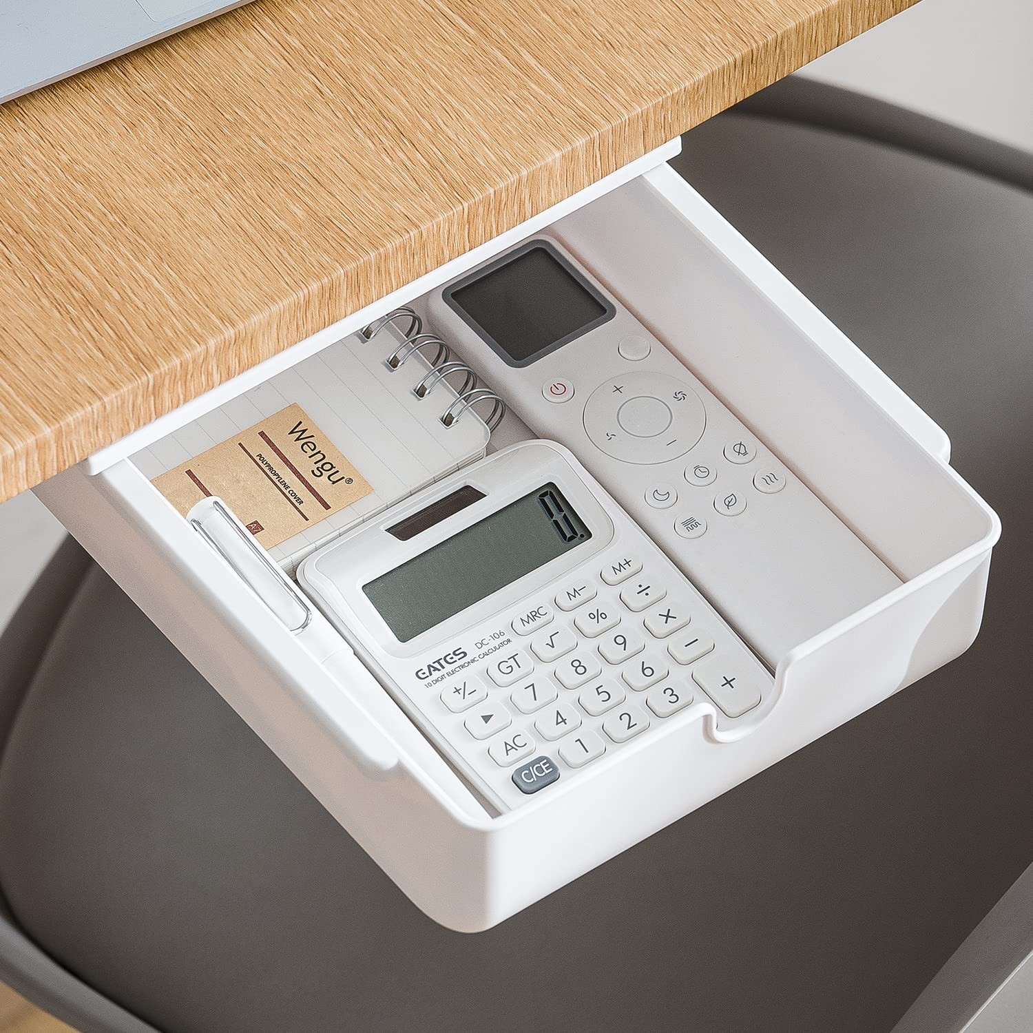 Under Desk Drawer Self-Adhesive Hidden Desktop Organizer, Attachable Desk Dra...