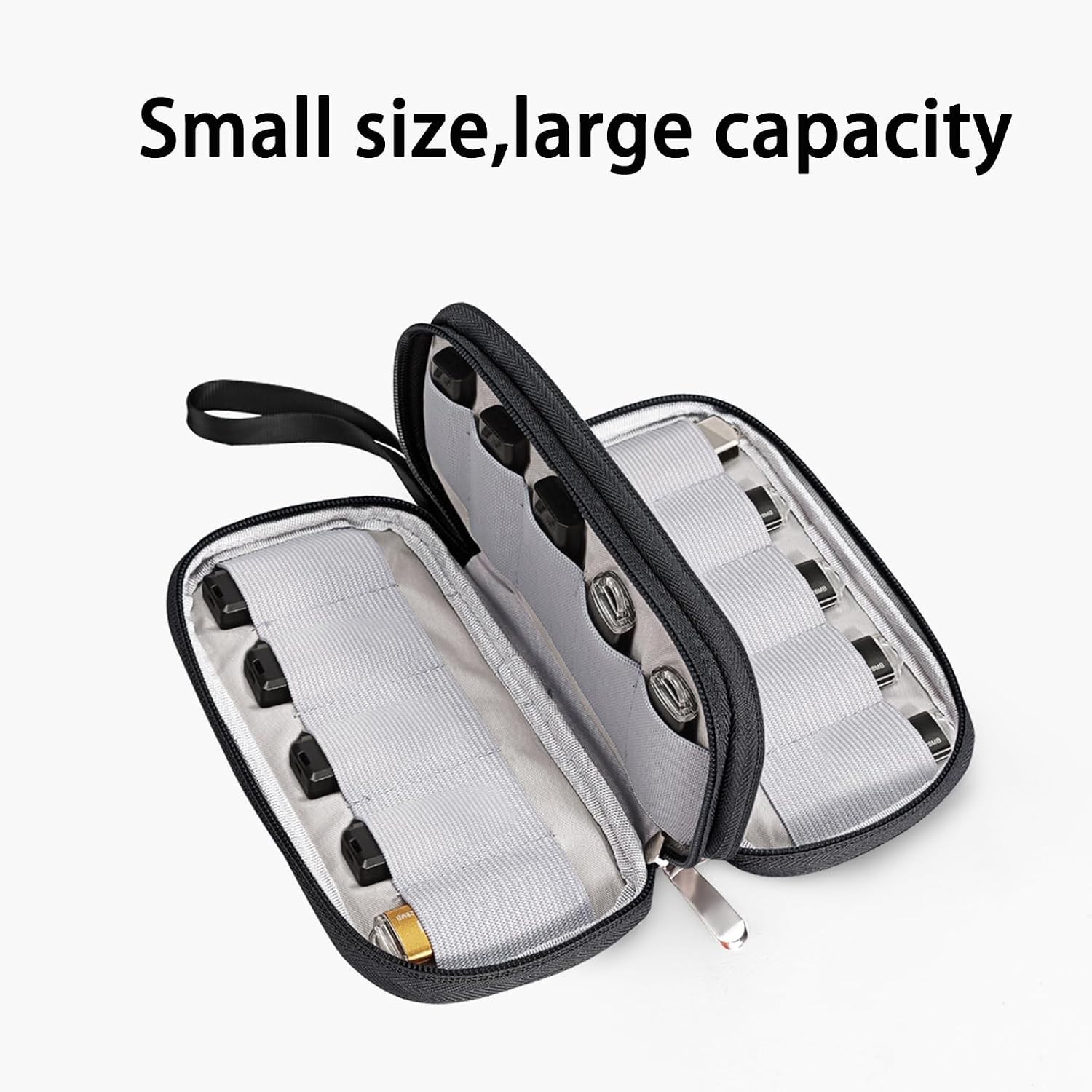 20 Slots USB Flash Drive Case, Double Layer Cloth Thumb Drive Organizer, Port...