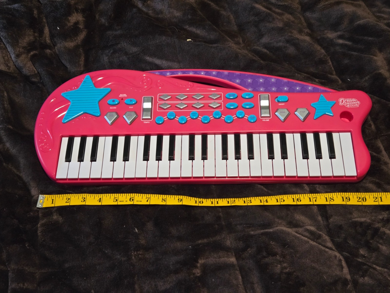 Kids Dream Dazzlers Club Musical keyboard piano Pink Toy -Rare TESTED AND WORKS