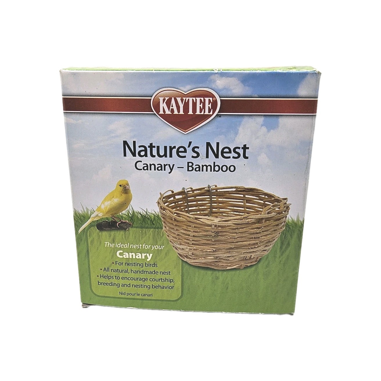 Kaytee Natures Nest Bamboo Canary.  Cozy nest from Nature, Cup 4"x2"H