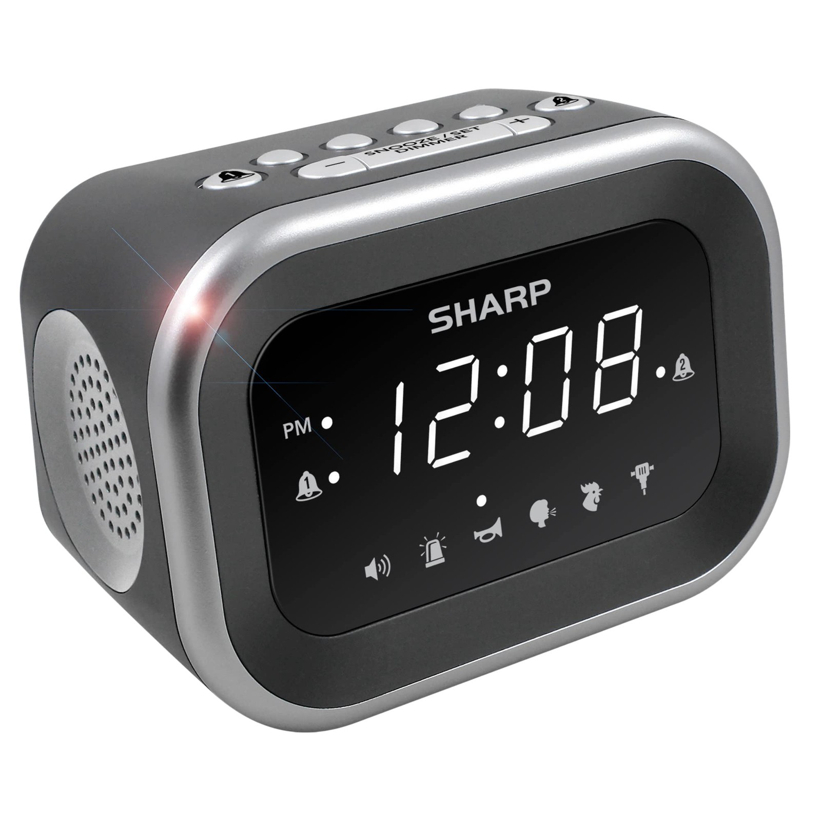 Sharp Big Bang Super Loud Alarm Clock for Heavy Sleepers, 6 Large, Silver