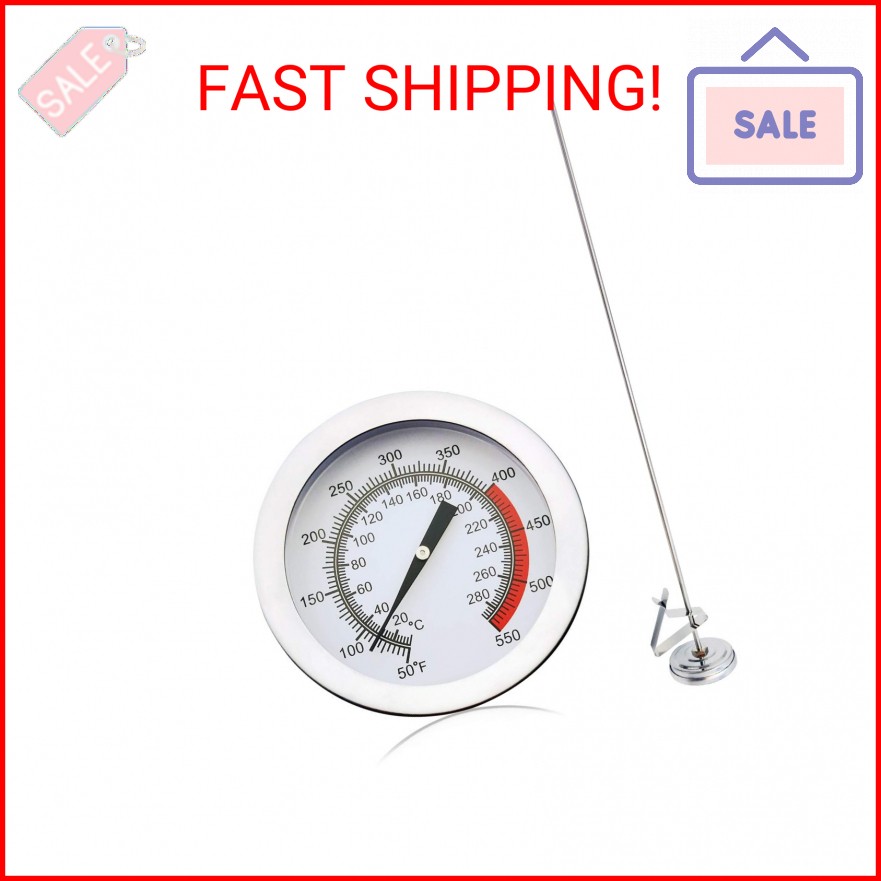 Deep Fryer/Candy/Turkey Thermometer with Clip&15 inch stem - Professional Kitche