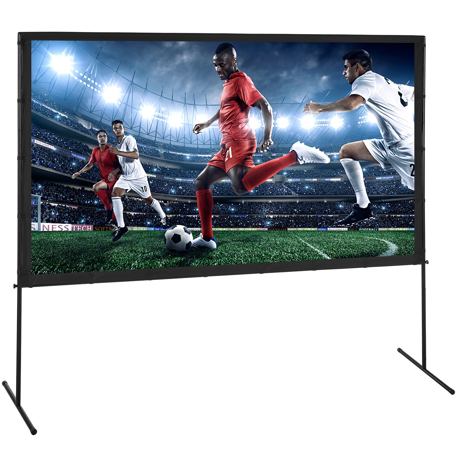Uimoso Projector Screen with Stand 100 in 16:9 4K 1080 HD Movie Screen Bar Feet